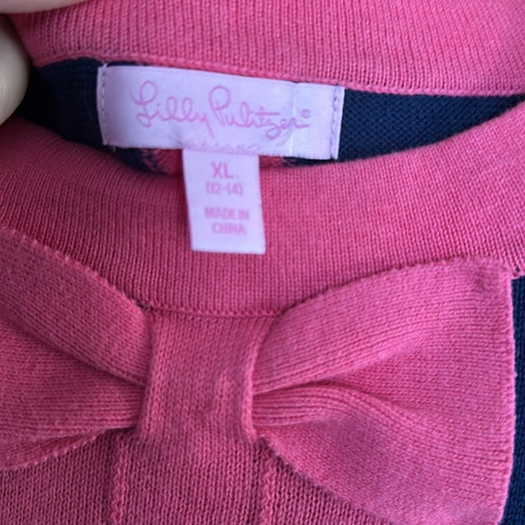 🎉HP🎉 Lily Pulitzer Girls knit blue & pink sweater dress 12-14 - Picture 4 of 8